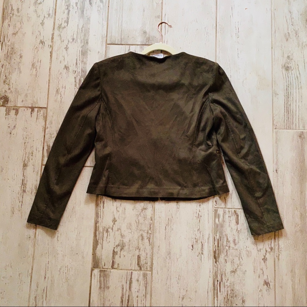 {SALE} Carmen Marc Valvo Zip Up Motto Jacket. - Picture 2 of 8